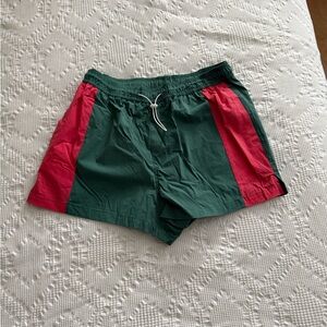 Wild Fable Dark Green Elastic Waist Shorts